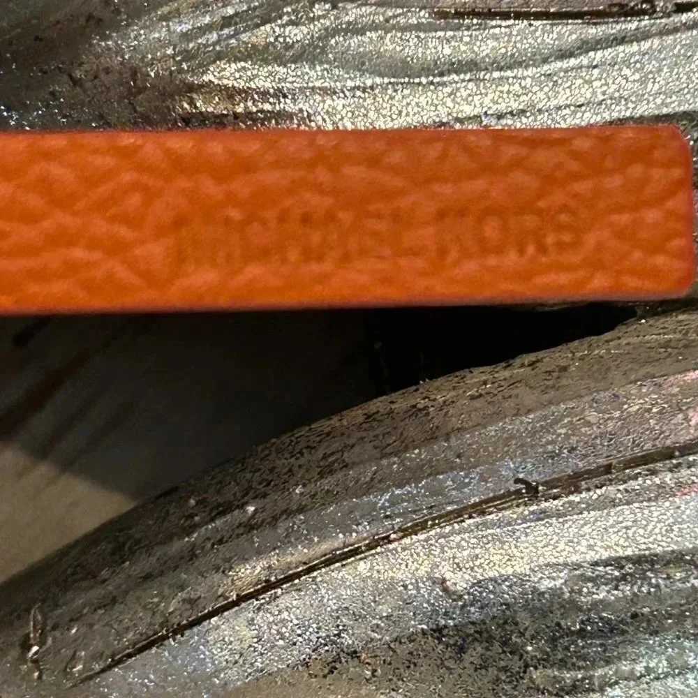 Michael Kors Orange Skinny Zipper Belt